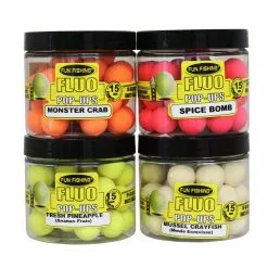 Fluo Pop Ups Ananas Frais 15mm 67g FUN FISHING -Matériel Soldes Magasin fluo pop ups ananas jaune 15mm 67g fun fishing 2